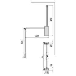 Penderie escamotable Sway finition titane - charge 10 kg EMUCA