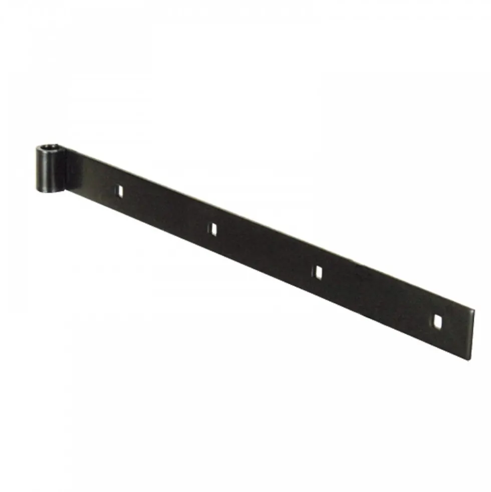 Penture droite bout carré Ø16 40×6 mm - trous carrés de 7,5 mm - noir BURGAUD