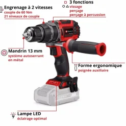 Perceuse à percussion sans fil pro - TP-CD 18/60 Li-i BL Solo - Power X-Change EINHELL PROFESSIONAL