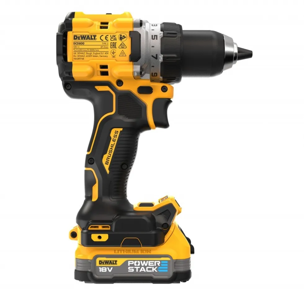 Perceuse visseuse Compacte XR 18V 1,7Ah Brushless -POWERSTACK-DCD800E2T-QW DEWALT
