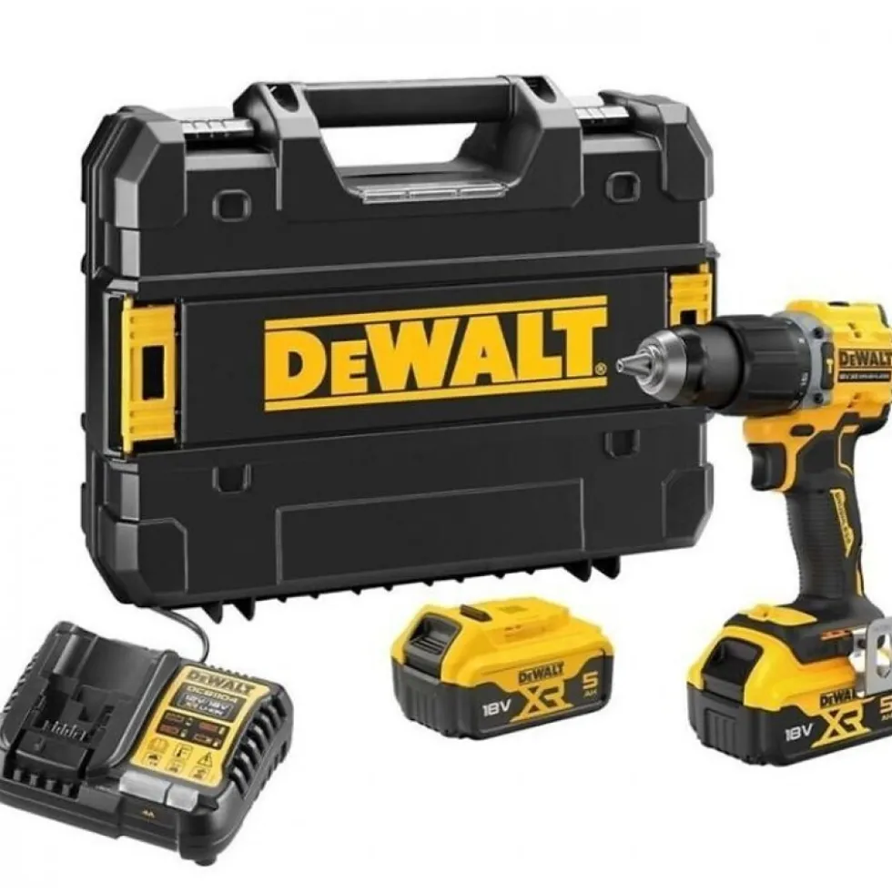 Perceuse visseuse percussion compacte XR18V Brushless 2x5Ah- DCD799P2T-QW DEWALT
