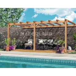 Pergola adossée en bois Palma 4 x 3 x 2,64 m MADERLAND