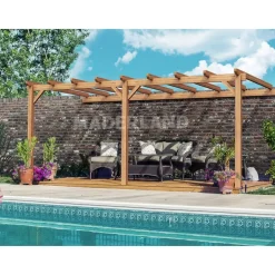 Pergola adossée en bois Palma 6 x 4 x 2,64 m MADERLAND