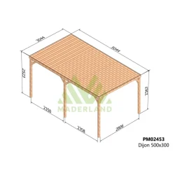 Pergola couverte autoportante bois Dijon 5 x 3m - PM02453 MADERLAND