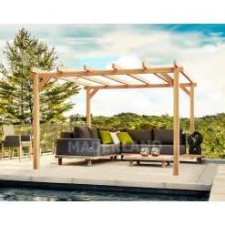 Pergola en bois lamellé-collé Linares 4 x 4 m MADERLAND