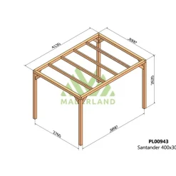 Pergola en bois lamellé-collé Santander 4 x 3 m MADERLAND