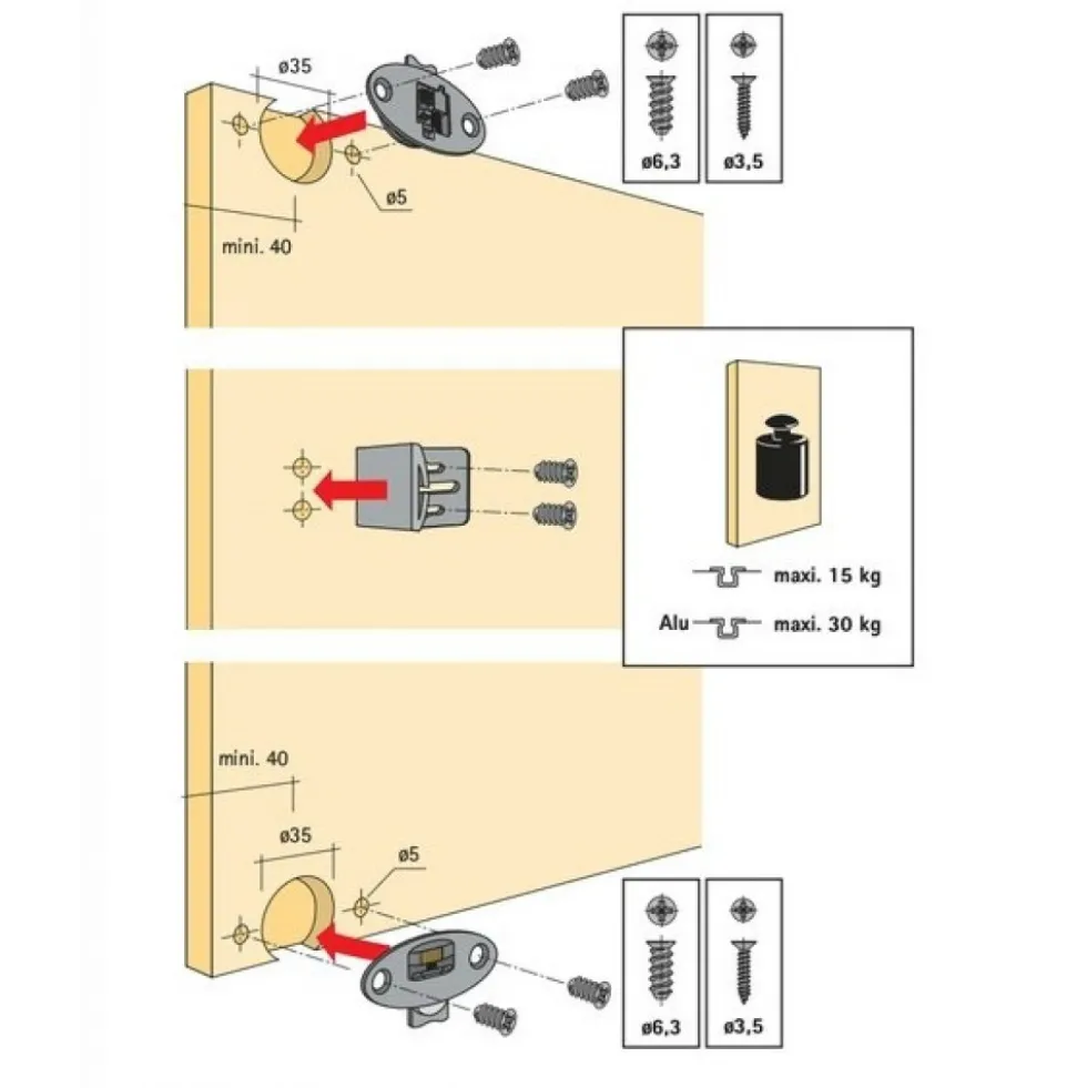 Pièce de coulissage pour porte de meuble - SlideLine 55+ HETTICH