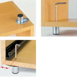 Pied de meuble avec tenon à encastrer 307 - en zamak CAMAR