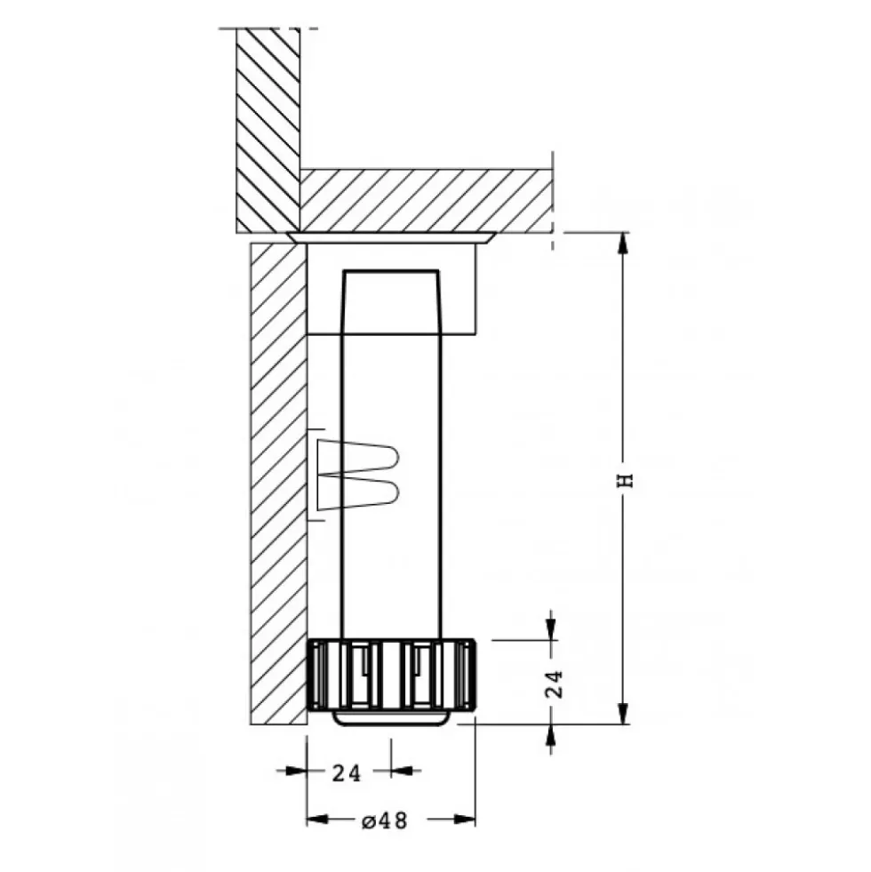Pied de meuble ronds grand réglable 345 CAMAR
