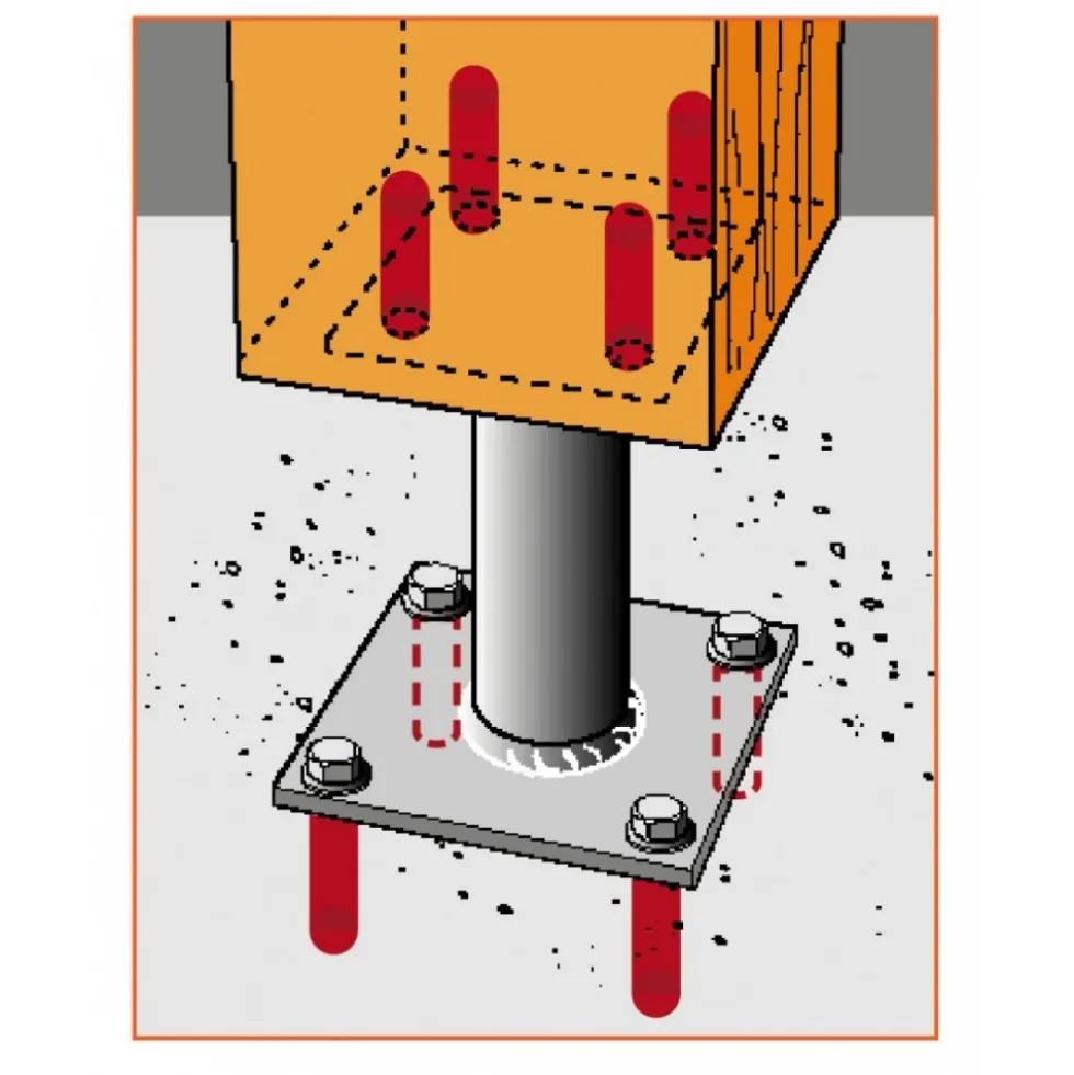 Pied de poteau fixe - kit complet avec fixations - KIT FIX PPA SIMPSON Strong-Tie