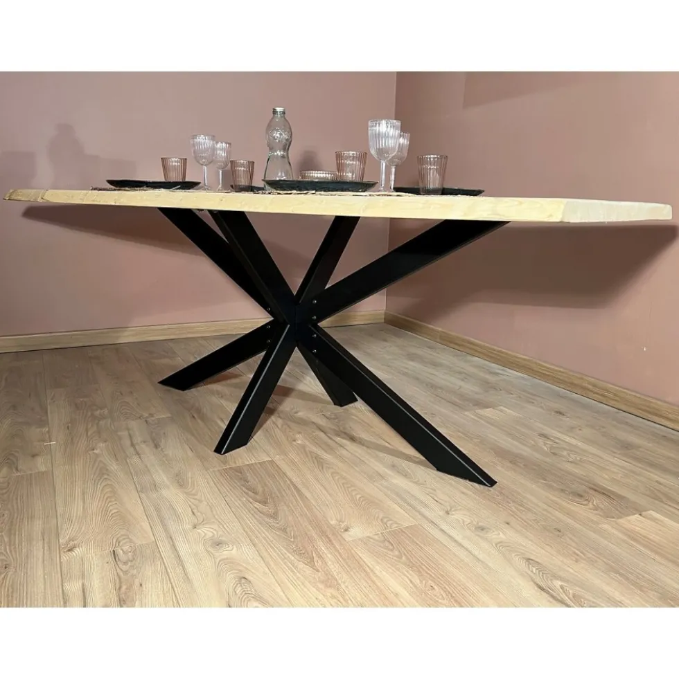 Pied de table central Mikado en acier noir mat - hauteur 720 mm DEVISMES
