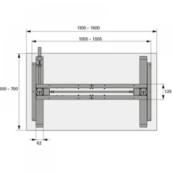 Pieds de bureau réglables avec manivelle - Steelforce Pro 310 HC Slim HETTICH