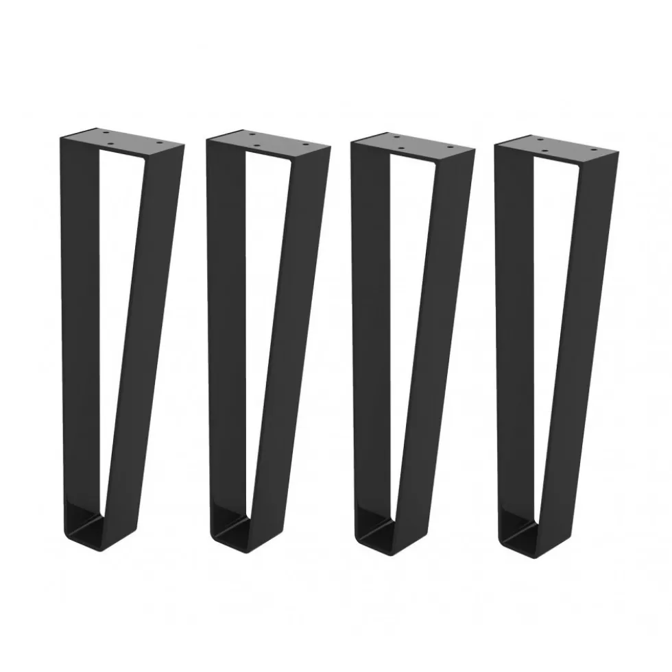 Pieds de table en métal - acier peint noir - lot de 4 CUIVRERIE CENTRALE