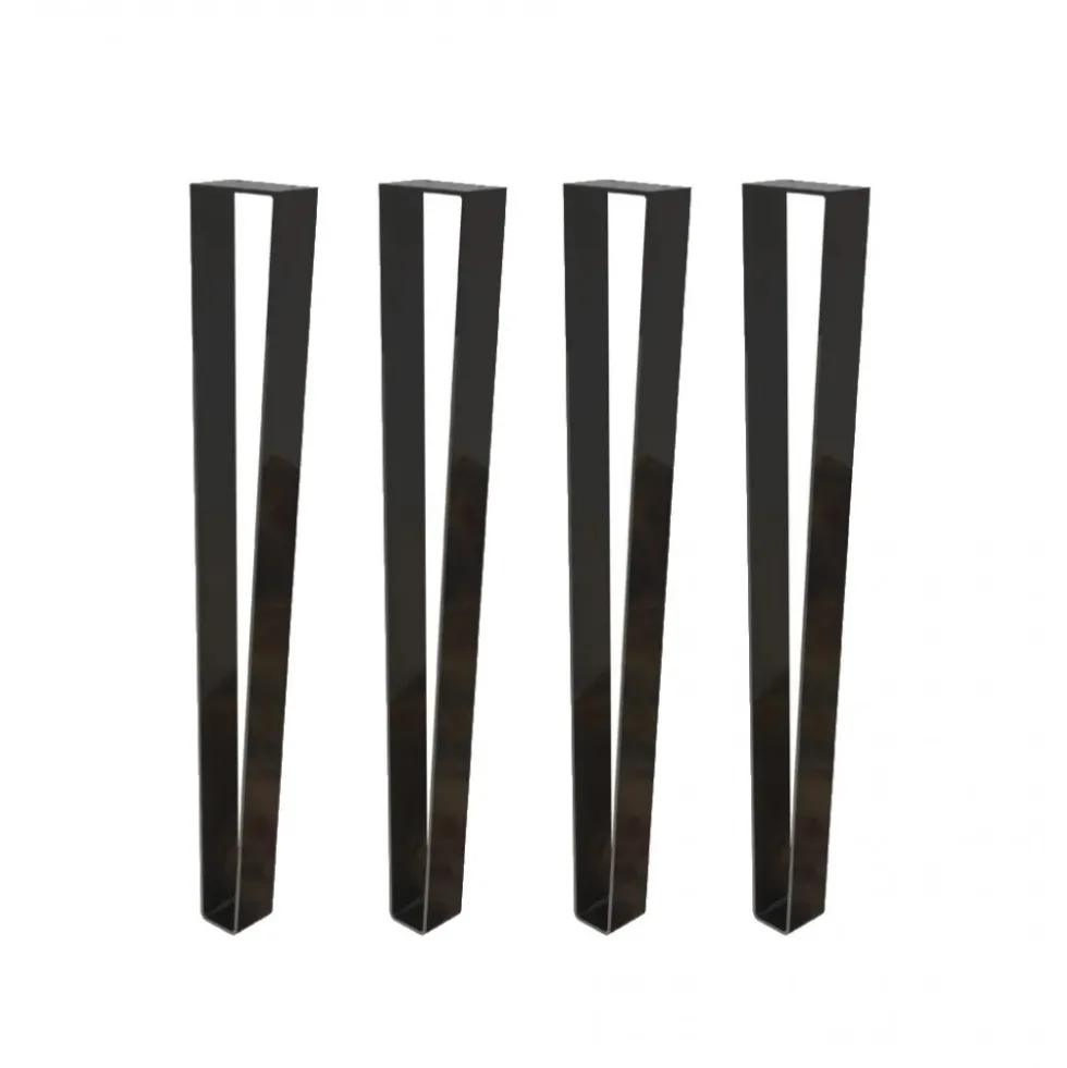 Pieds de table en métal - acier peint noir - lot de 4 CUIVRERIE CENTRALE