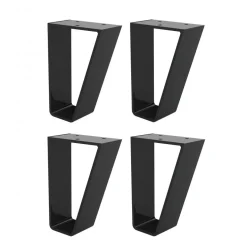 Pieds de table en métal - acier peint noir - lot de 4 CUIVRERIE CENTRALE