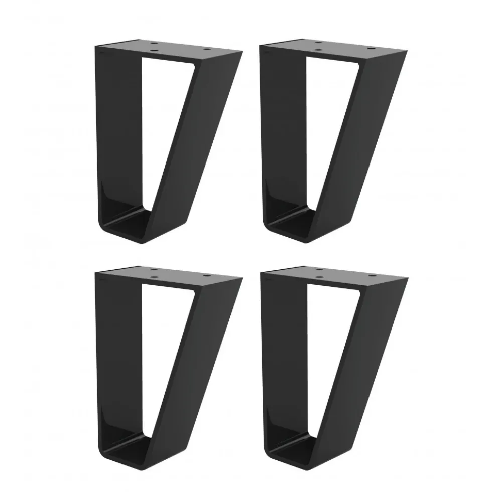 Pieds de table en métal - acier peint noir - lot de 4 CUIVRERIE CENTRALE