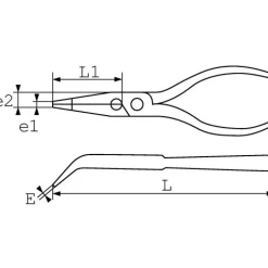 Pince à bec demi-rond coudé extra longue 239-28CP - manche en PVC SAM OUTILLAGE