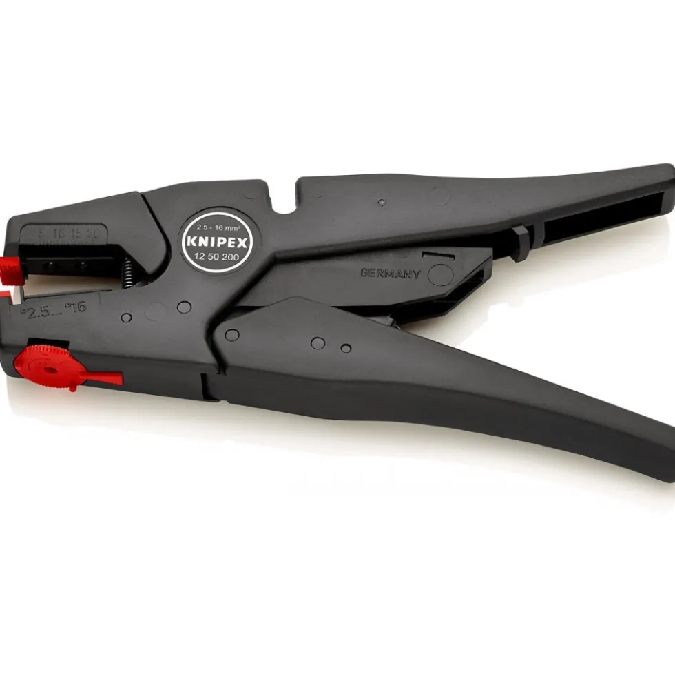 Pince à dénuder auto-ajustable avec mollette de réglage KNIPEX