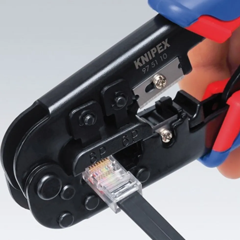 Pince à sertir pour fiche Western RJ 11, RJ 12 et RJ 45 - 97 51 10 KNIPEX
