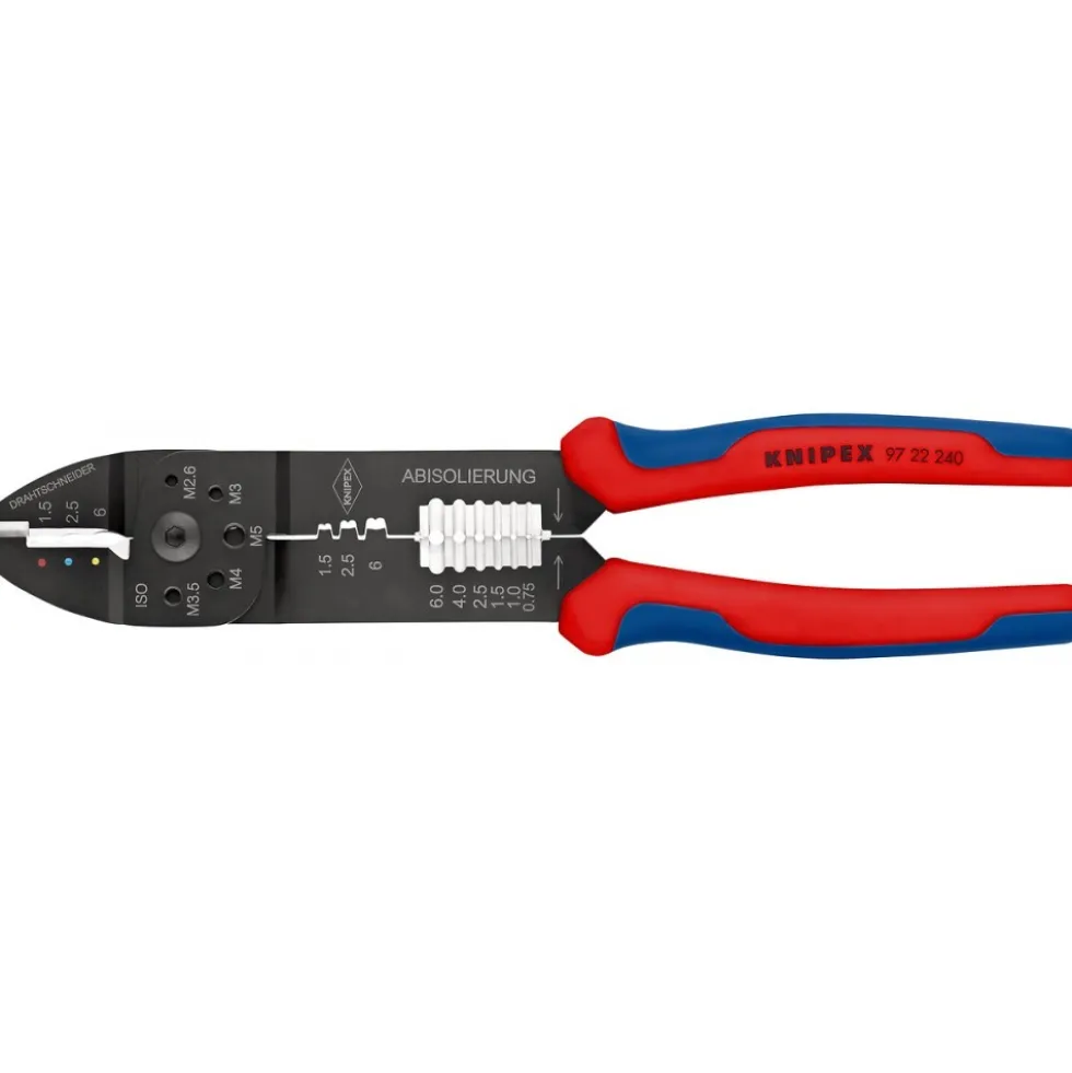 Pince à sertir universelle avec gaines bi-matière - longueur 240 mm KNIPEX
