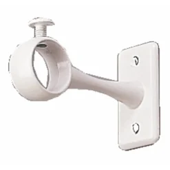 Piton sur platine pour tube de penderie rond-plastique blanc BRICOZOR