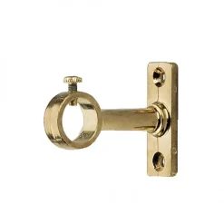 Piton sur platine pour tube de penderie rond - laiton poli MOD