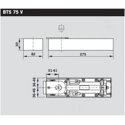 Pivot de sol freiné réglable - BTS 75V DORMAKABA