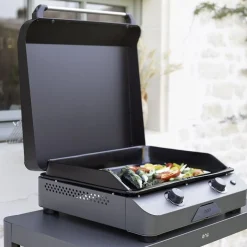 Plancha Fusion 60 gris Cargo, gaz à poser + Couvercle noir ENO