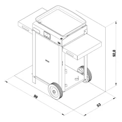 Plancha électrique 50cm inox sur chariot noir - Combo Initial 50 ENO