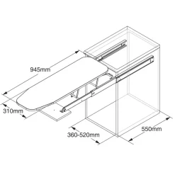 Planche à repasser pliable extractible Iron EMUCA