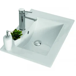 Plan vasque céramique blanc 610 x 460 mm Angelo Néova