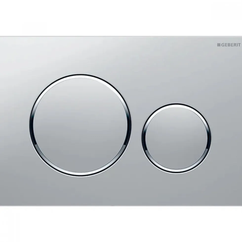 Plaque de commande WC double volume - chromée mate - Sigma20 GEBERIT