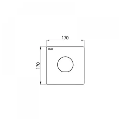 Plaque de commande WC simple volume avec robinet temporisé Tempoflux 3 DELABIE