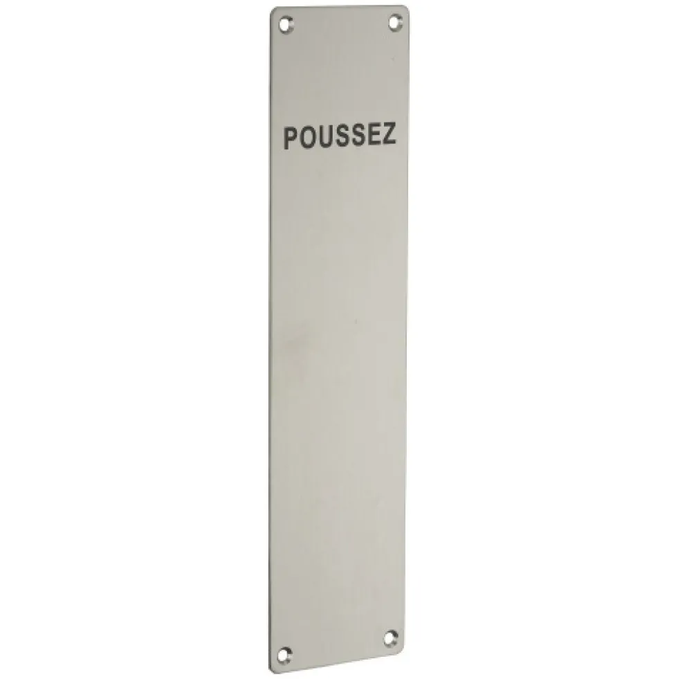 Plaque de porte battante - en inox 304 - "poussez" FTH THIRARD
