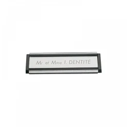 Plaque d'identité pour porte - noir avec filet argent - LIR SOCONA