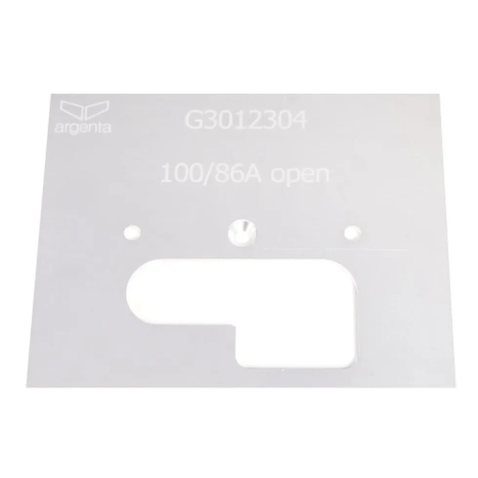 Plaque d'insertion pour gabarit de fraisage universel pour paumelles ARGENTA