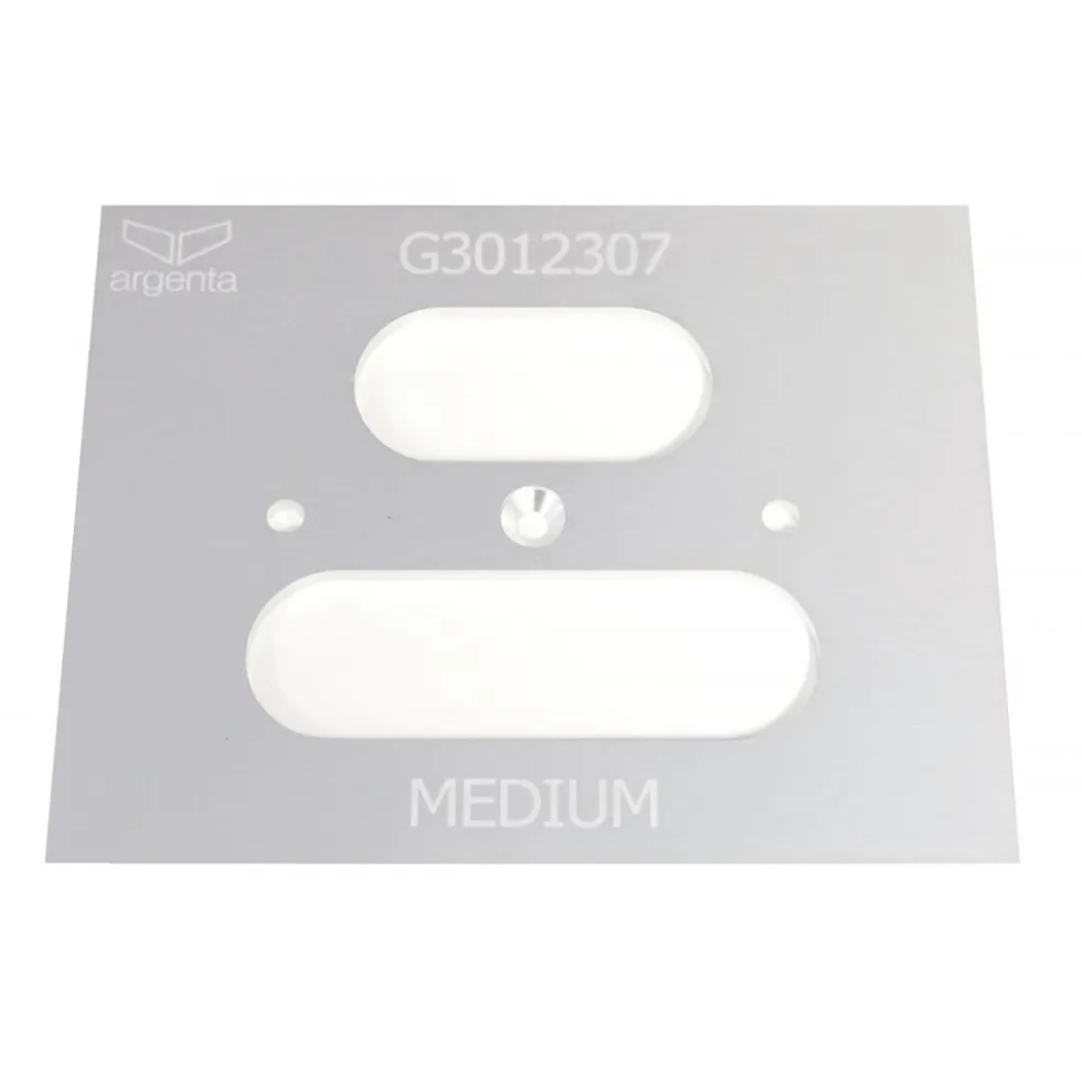 Plaque d'insertion pour gabarit de fraisage universel pour paumelles ARGENTA