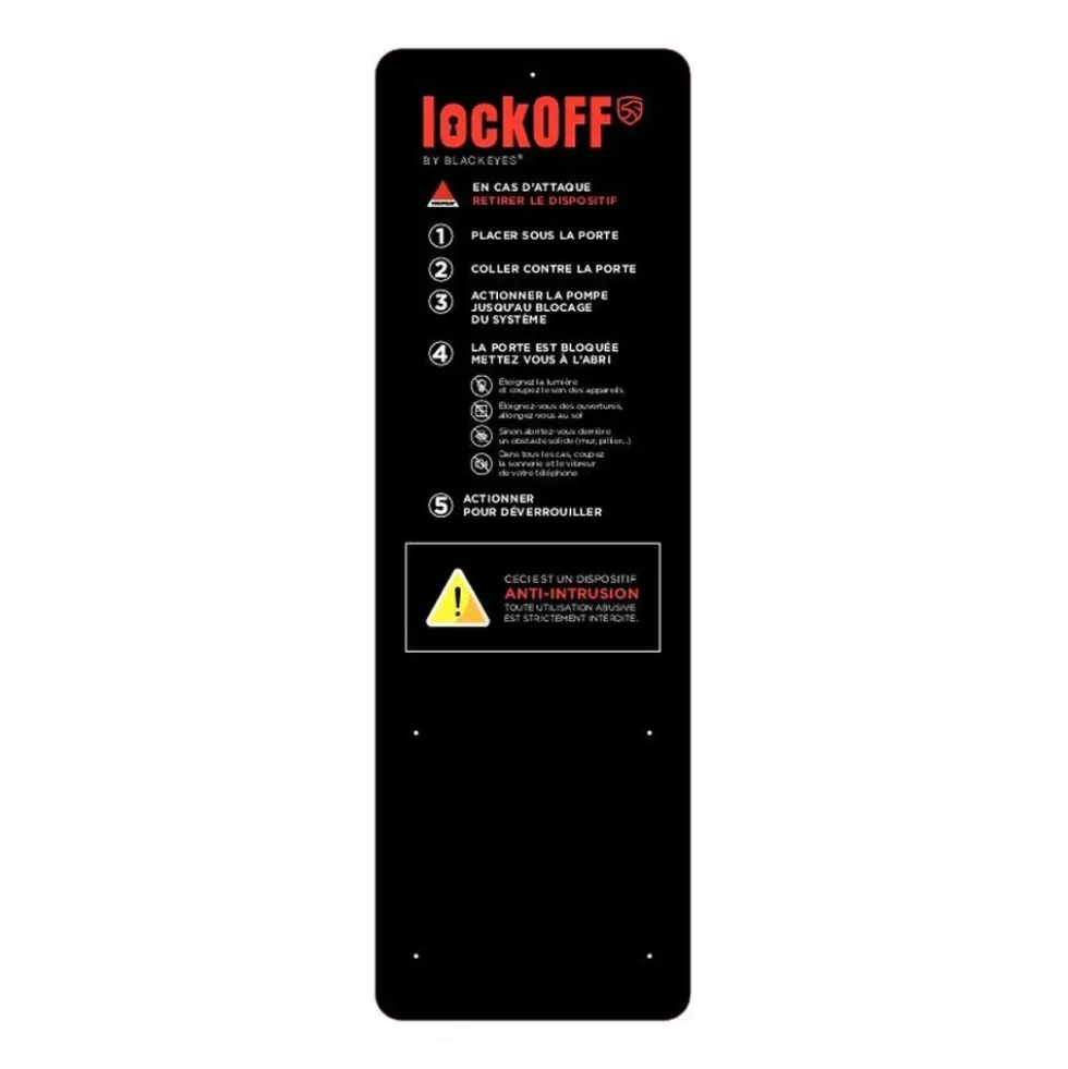 Plaque murale finition noir pour système anti-intrusion LockOff Blackeyes