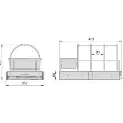Plateau pour accessoires de cuisine - fixation par le bas EMUCA