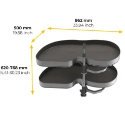 Plateaux réglables pour meuble d'angle Lake Harmony - anthracite EMUCA