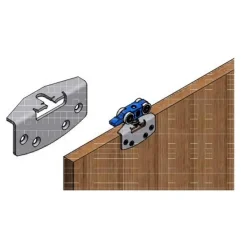 Platine de fixation pour panneau coulissant en bois mince Expert ARGENTA