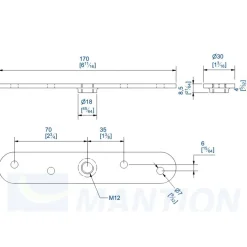 Platine pour monture à galets - fixation porte - SPORTUB 5040 - 56 MANTION