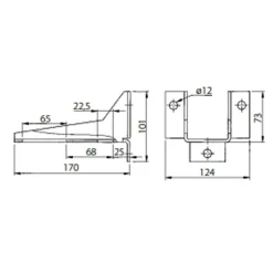 Platines équerre de suspension pour rail double-série 130000 ROB