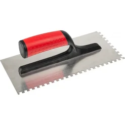 Platoir à colle en inox - 28x12cm - monture polyamide - dents carrées 6x6mm TALIAPLAST