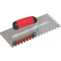 Platoir à colle en inox - 28x12 cm - monture alu - dents carrées 8x8mm TALIAPLAST