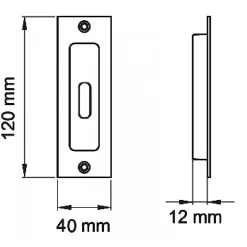Poignée cuvette rectangulaire - pour porte à galandage - série EZ1703Q - inox KARCHER DESIGN