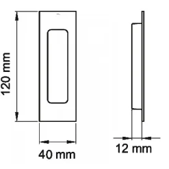Poignée cuvette rectangulaire - pour porte à galandage - série EZ1703Q - sans trous KARCHER DESIGN