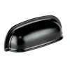 Poignée de meuble coquille en ABS - entraxe 64 mm - noir mat Interges