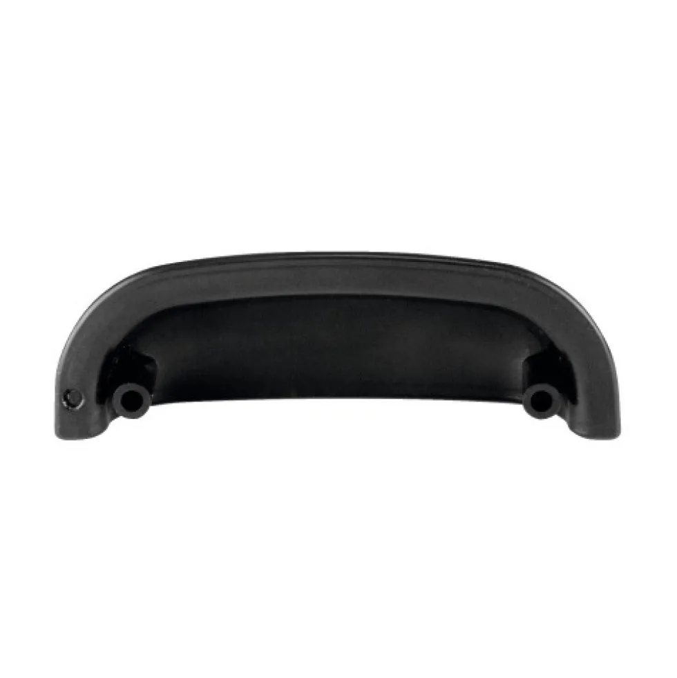 Poignée de meuble coquille en ABS - entraxe 64 mm - noir mat Interges