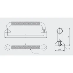 Poignée de meuble en aluminium Structure - noir mat - entraxe 192 mm SYNERCIA